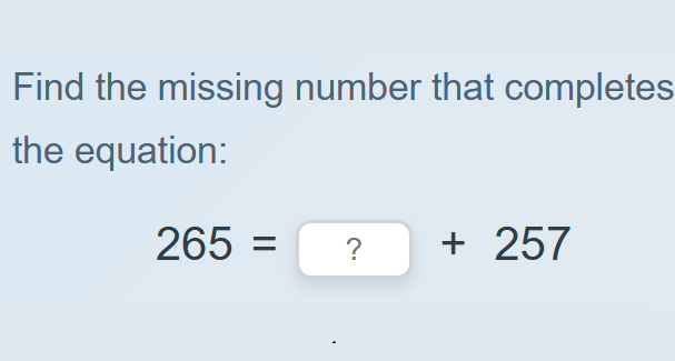 Complete the addition sentence - up to three digits